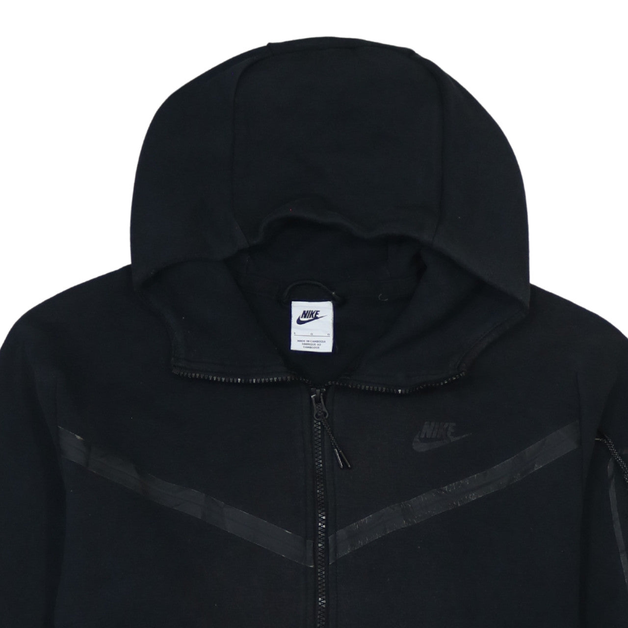 Nike Men's Black Full Zip Hoodie L Sports Fleece Sweatshirt