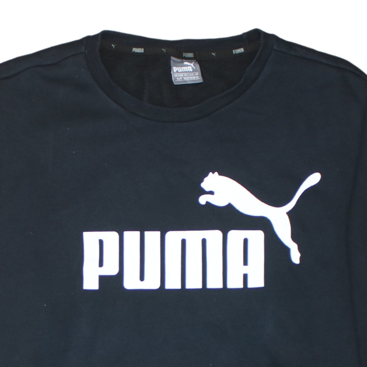 Puma Men’s Black XL Crew Neck Logo Pullover Sweatshirt