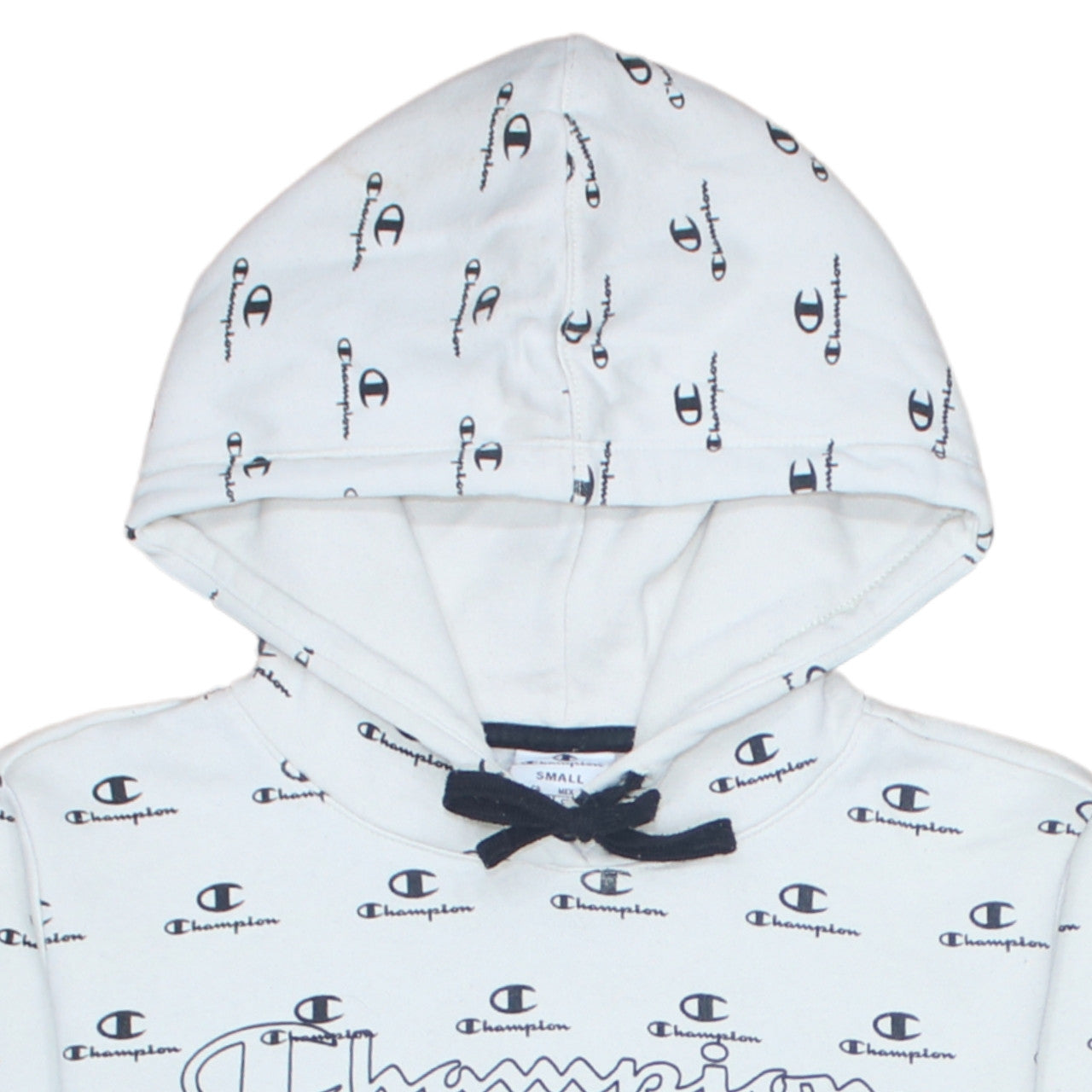Champion Women's White Logo Print Pullover Hoodie Size S