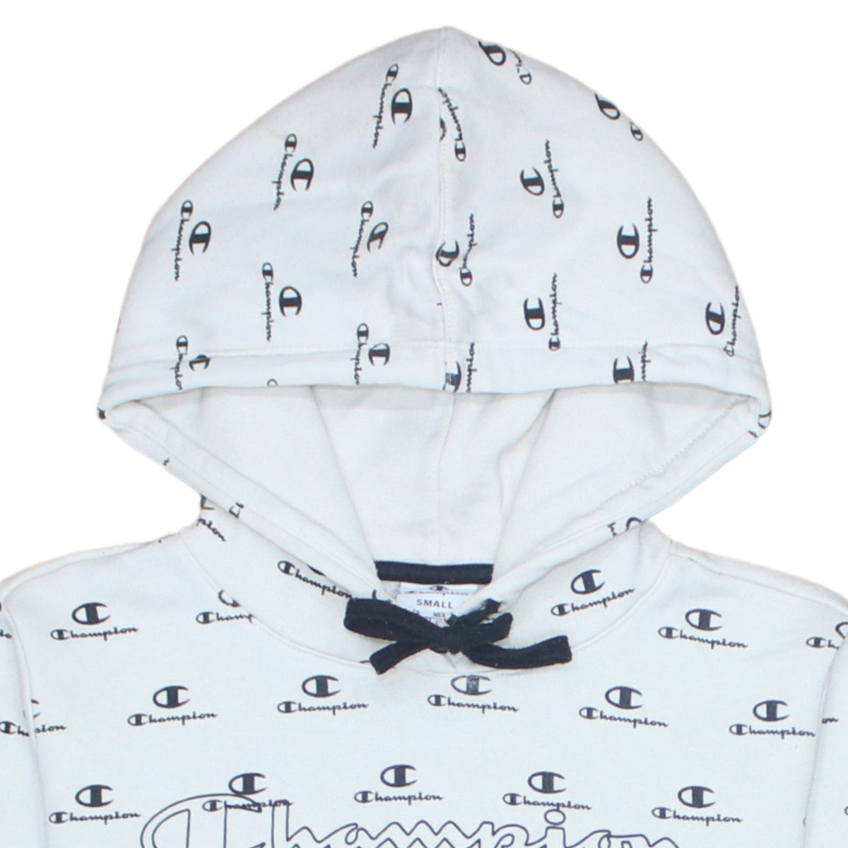 Champion Women's White Logo Print Pullover Hoodie Size S