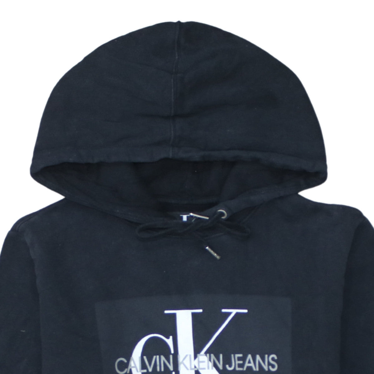 Calvin Klein Jeans Mens Black Small Pullover Logo Hoodie