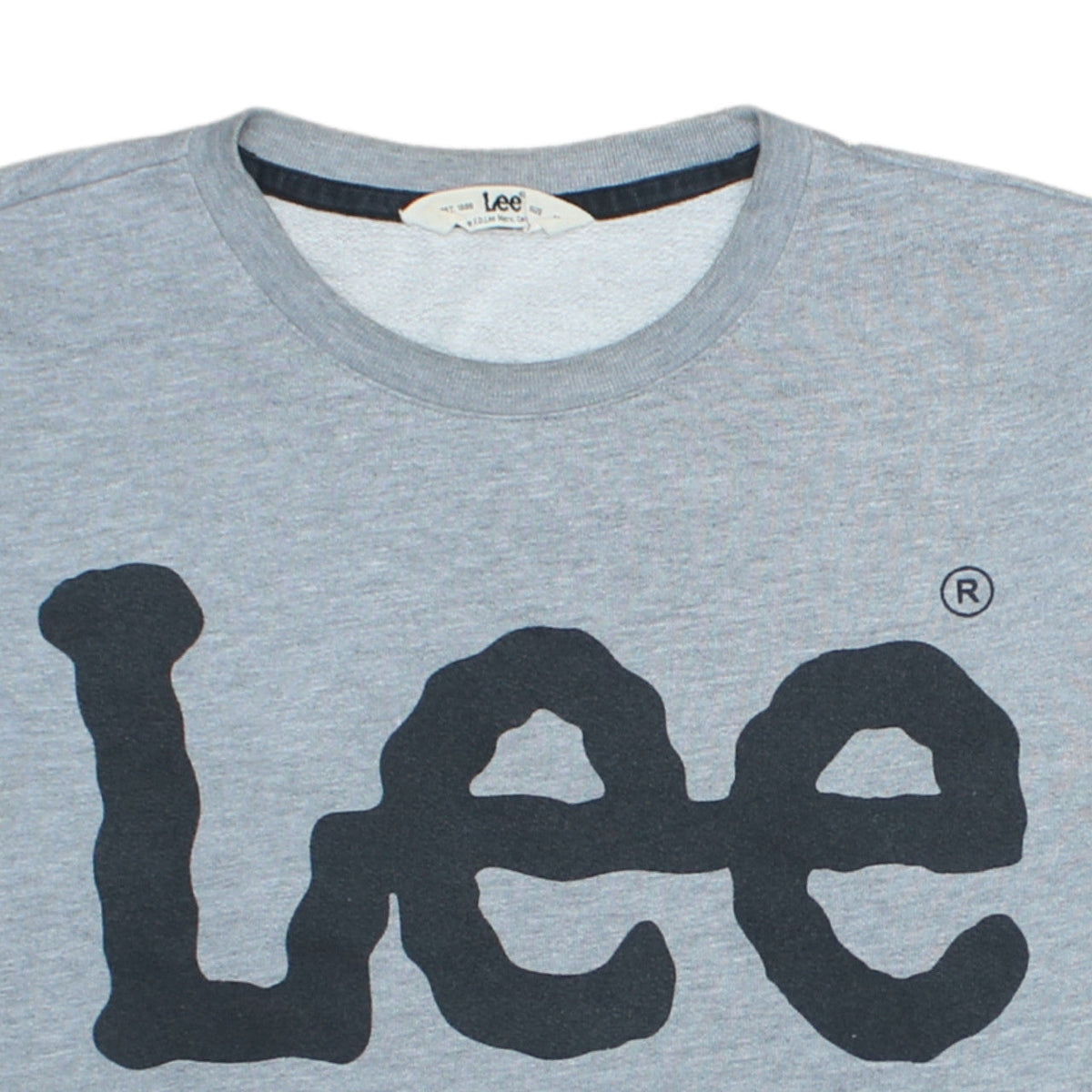 Lee Men's Grey Logo Pullover Sweatshirt Medium Crew Neck