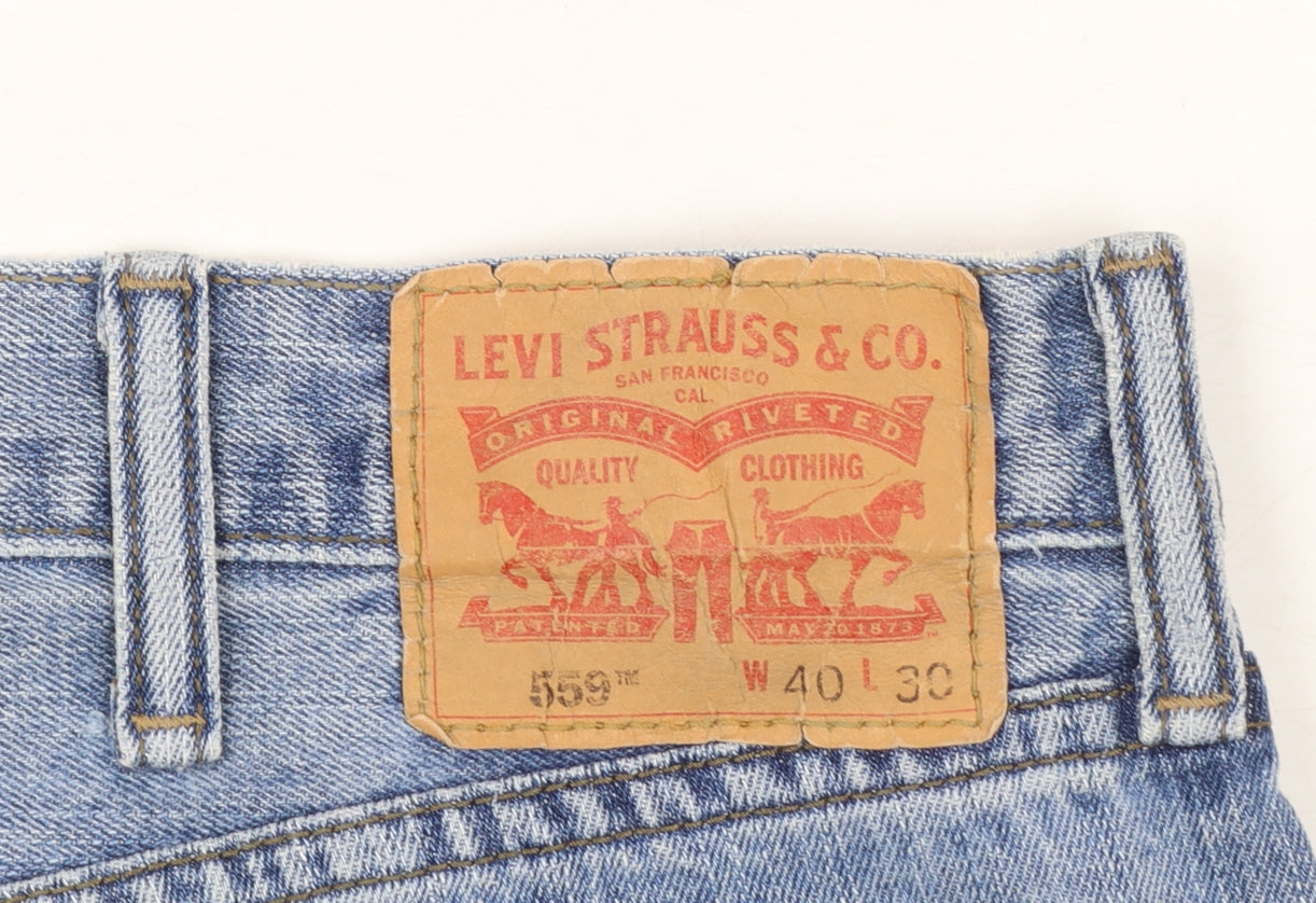 Levi Strauss Men's Blue 559 Regular Fit Straight Jeans W40 L30