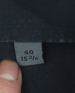 Calvin Klein Men's Black Slim Fit Long Sleeve Button-Up Shirt Size 15.75