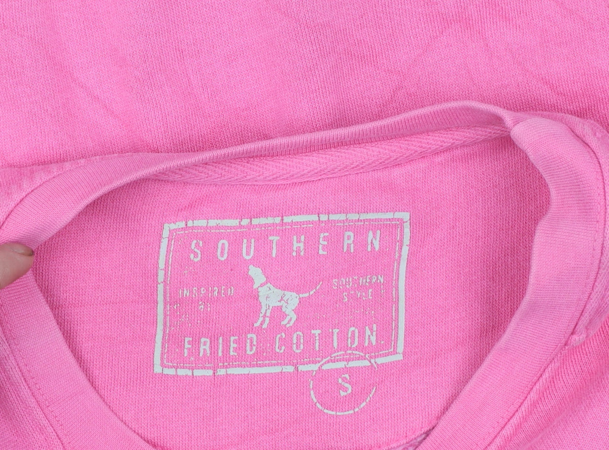 Southern Fried Cotton Women's Pink Pullover Sweatshirt Size S