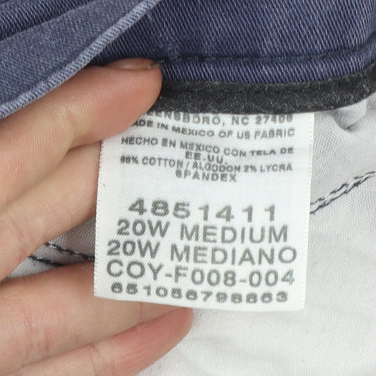 Lee Women's Blue Chino Trousers Size 20 Plus Stretch Cotton Blend
