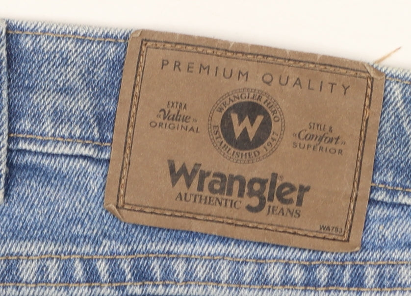 Wrangler Men Blue Denim Regular Straight Jeans 46x30 Big & Tall