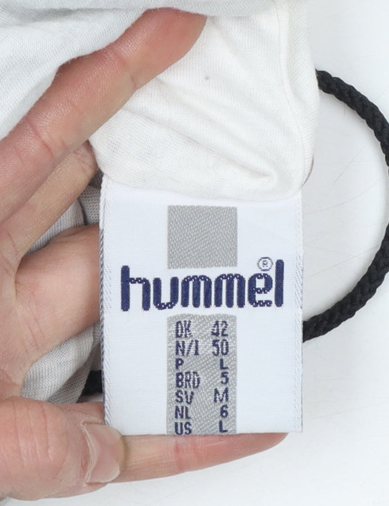Hummel Men's Black Windbreaker Track Trousers Size L Retro 90s