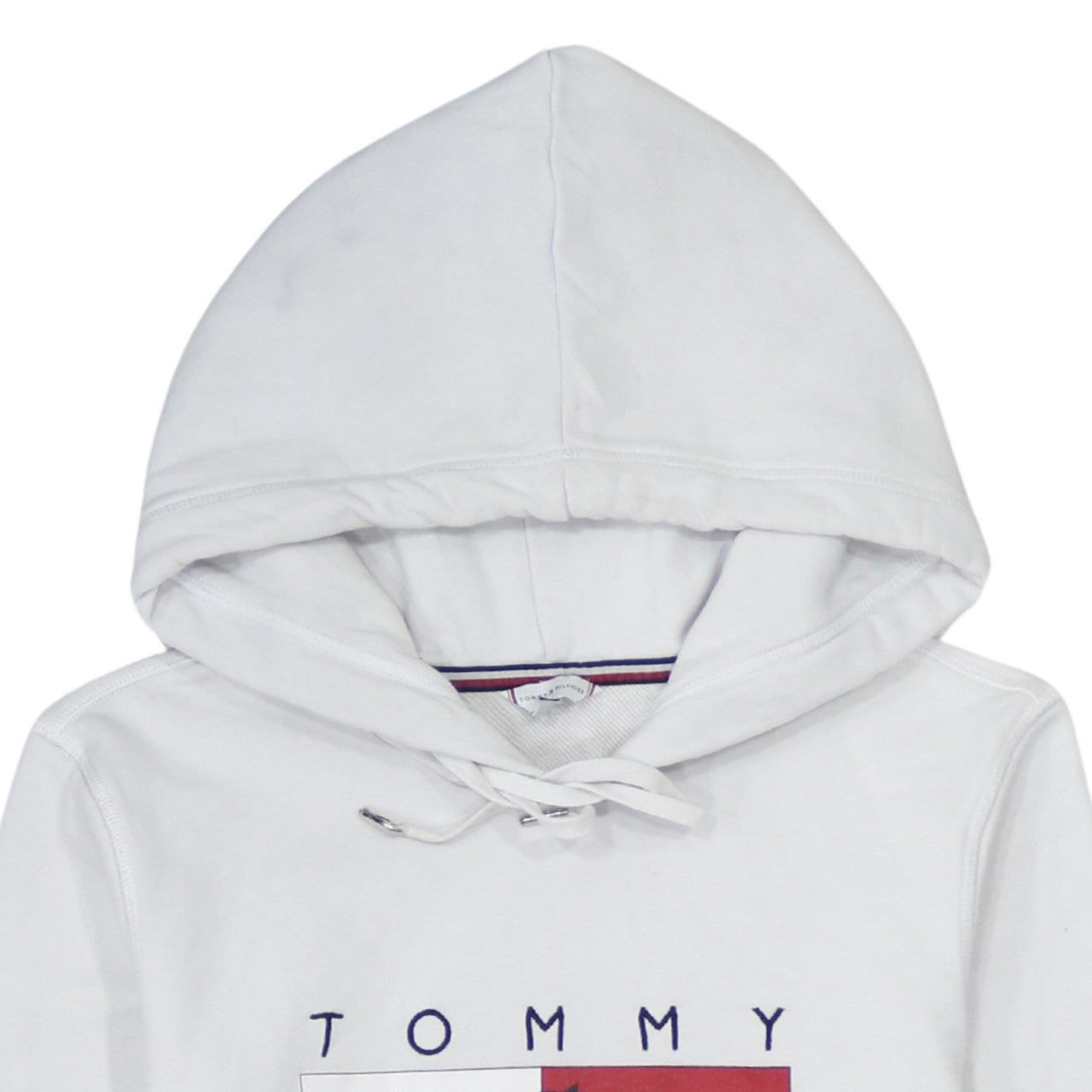 Tommy Hilfiger Womens White XXS Pullover Hoodie with Logo Design
