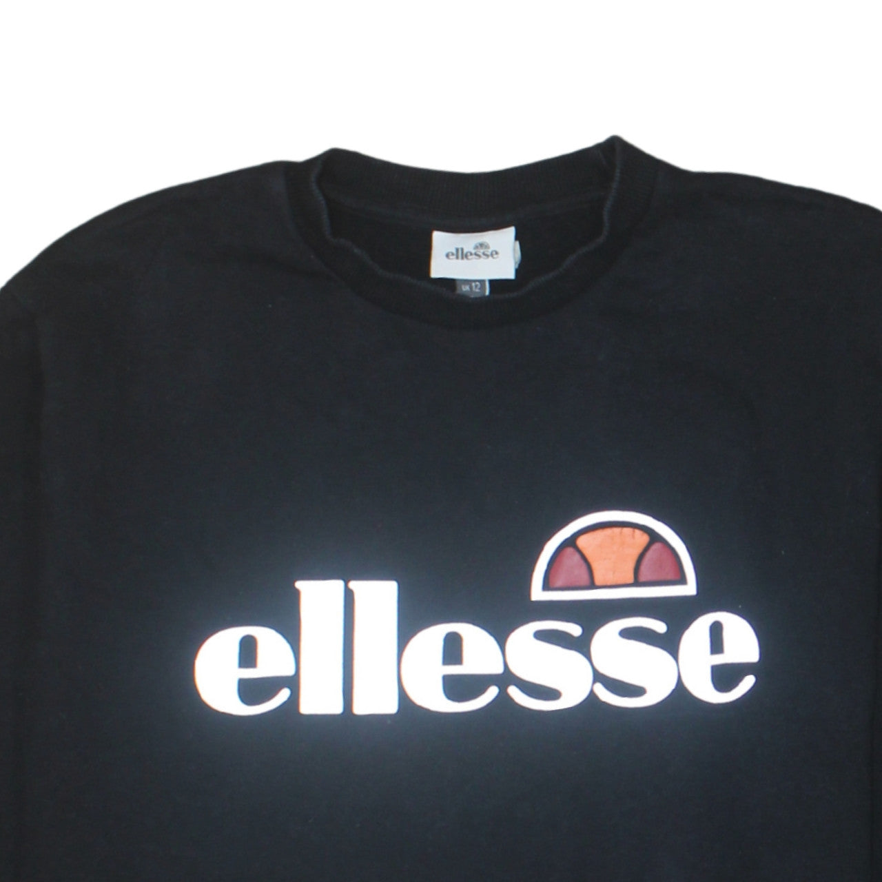 Ellesse Women's Black UK 12 Crew Neck Pullover Sweatshirt