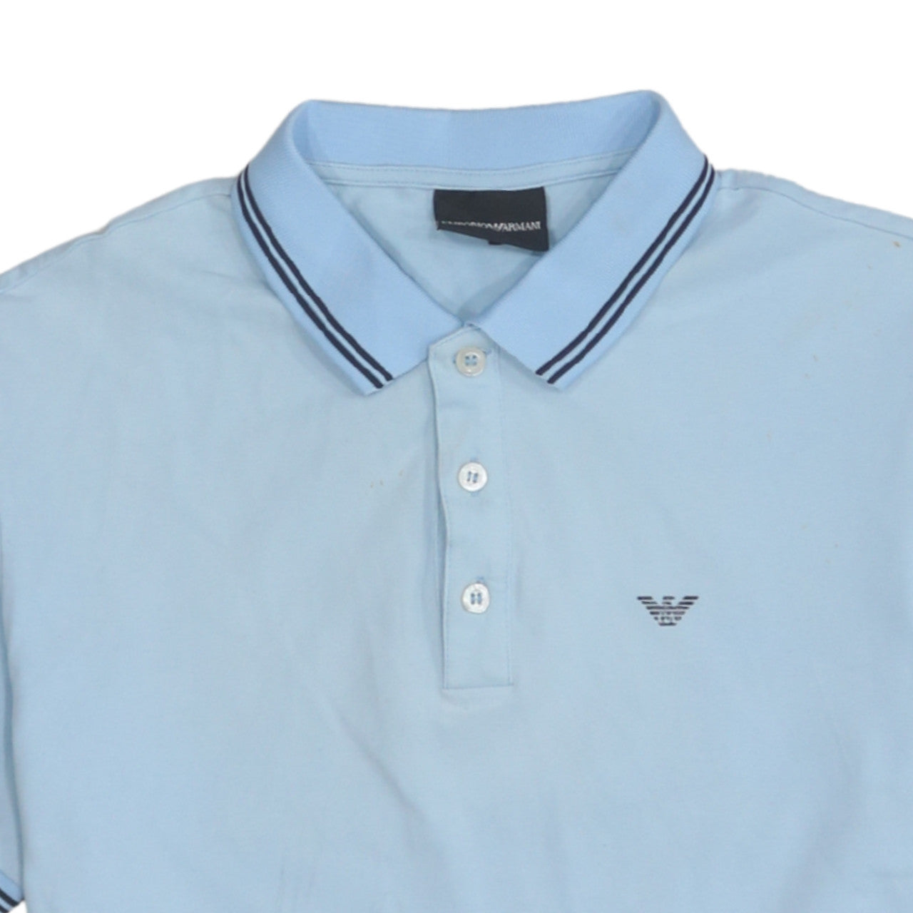 Emporio Armani Men's Blue Slim Fit Cotton Polo Shirt M