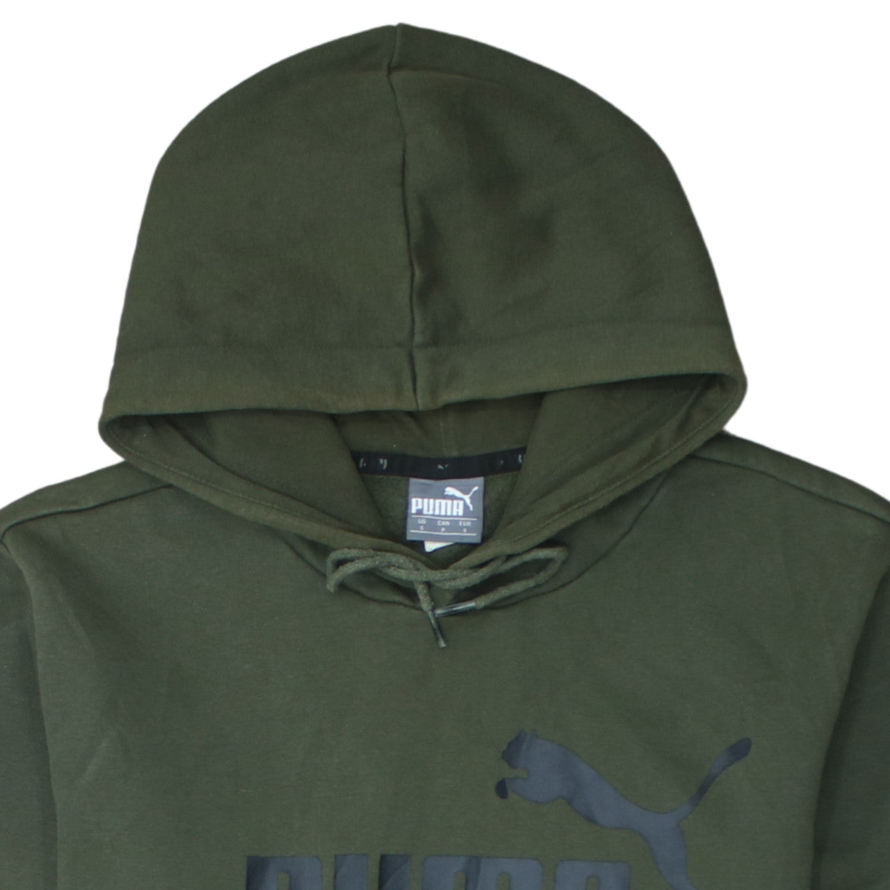 Puma Men's Green Pullover Hoodie Small Regular Fit Fleece Sportswear