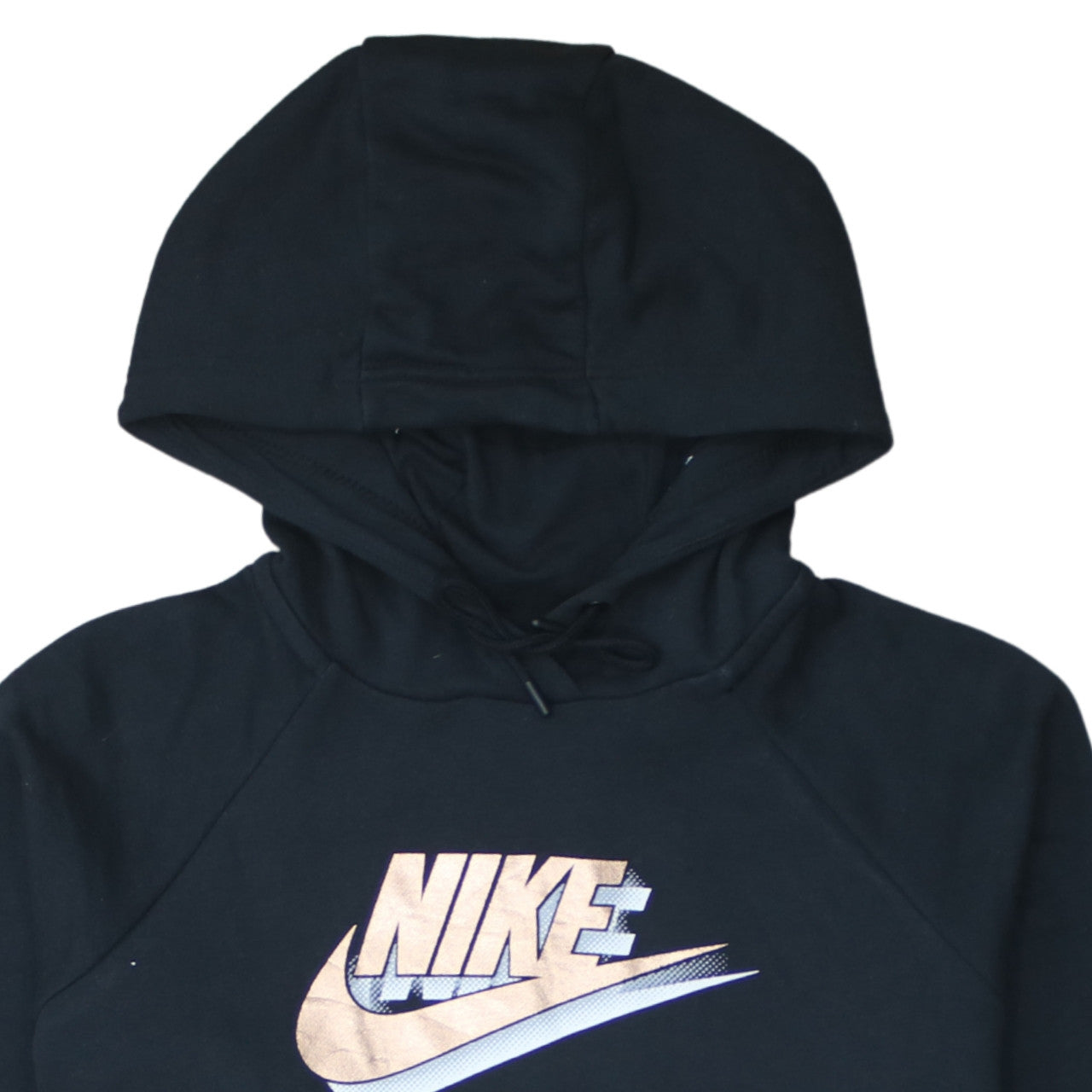 Nike Women Black Pullover Hoodie Medium Graphic Print Logo