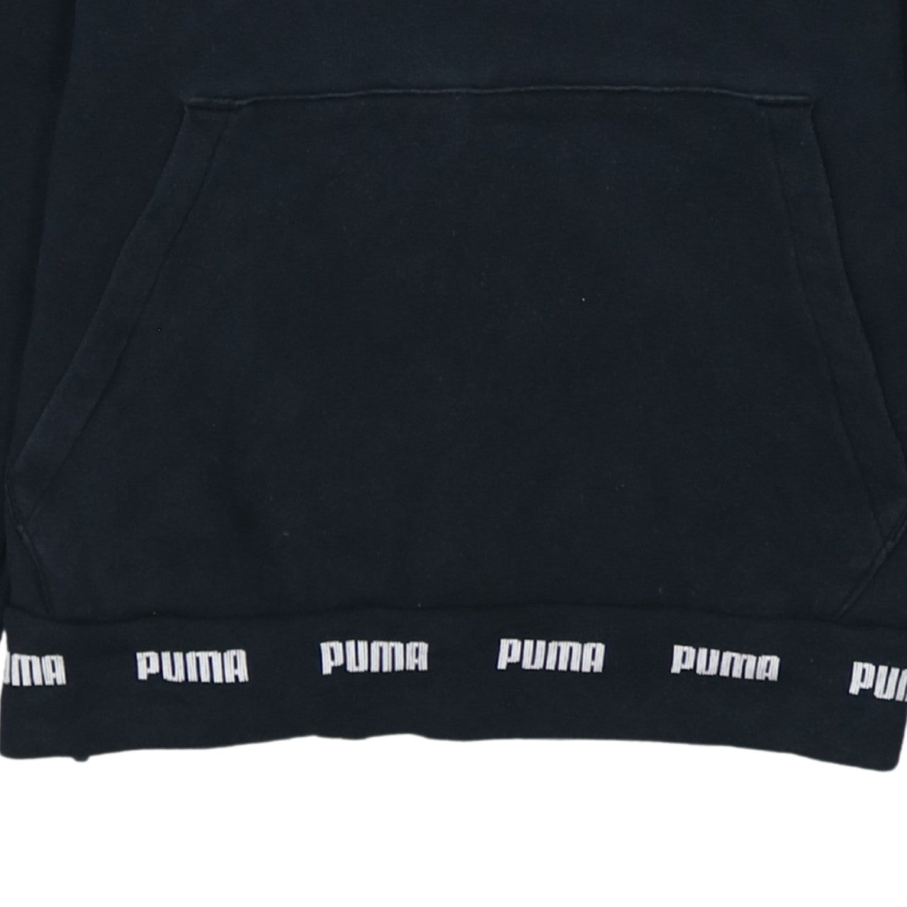PUMA Womens Black Pullover Hoodie Small Logo Print Casual