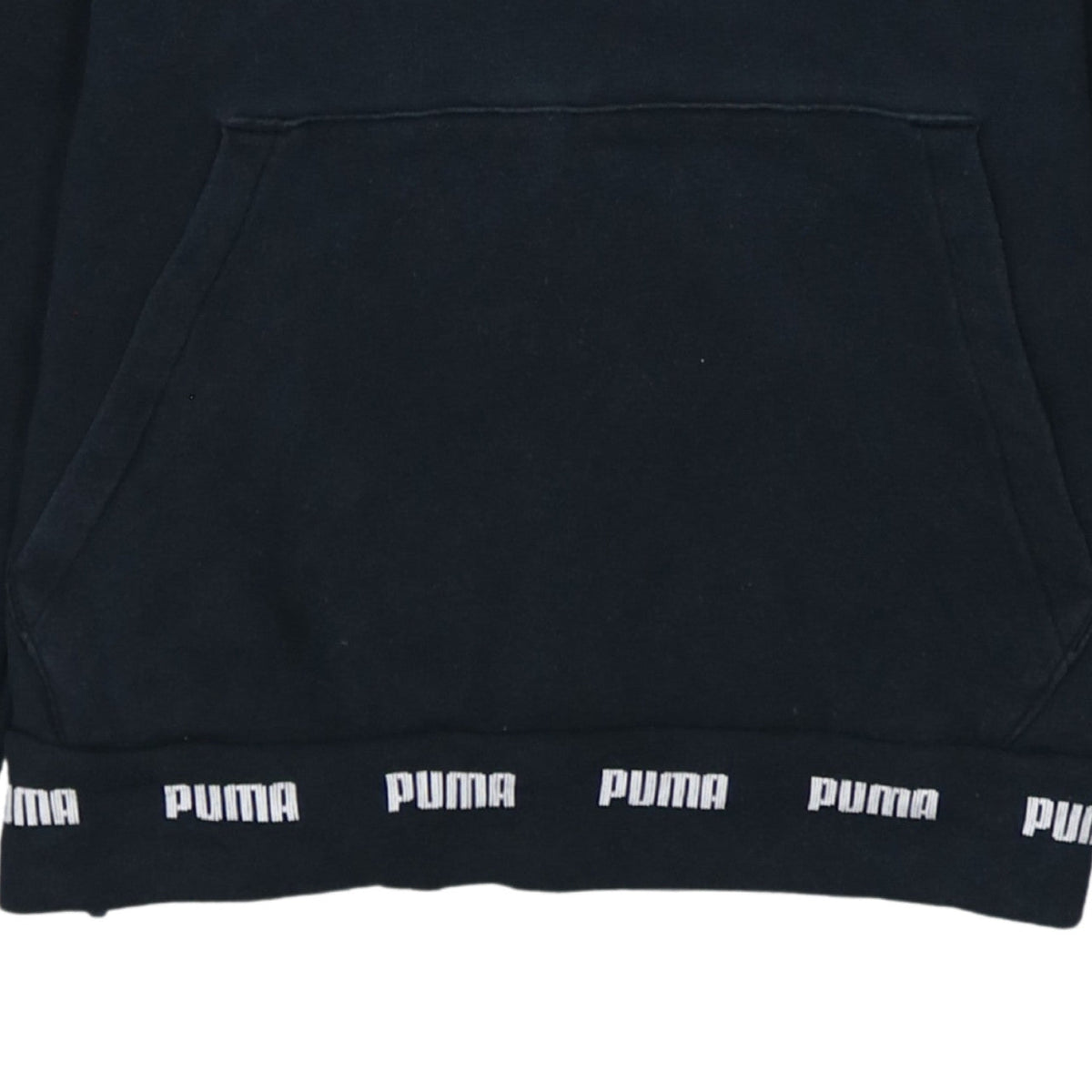 PUMA Womens Black Pullover Hoodie Small Logo Print Casual