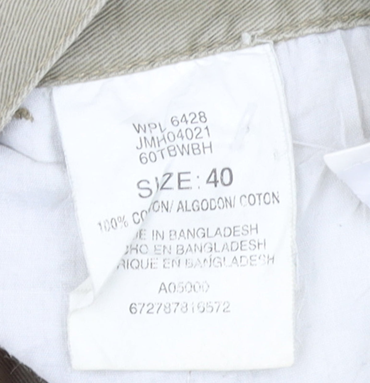 WRG Jean Co Men Beige Cargo Shorts Size 40 Cotton Casual