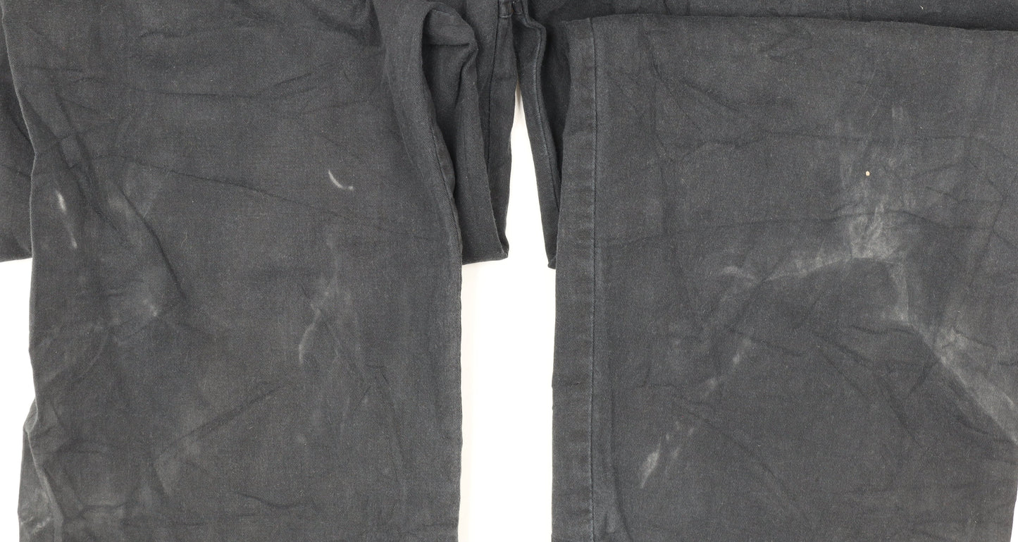 Wrangler Men's Black Cargo Trousers 44W 32L Relaxed Fit Cotton