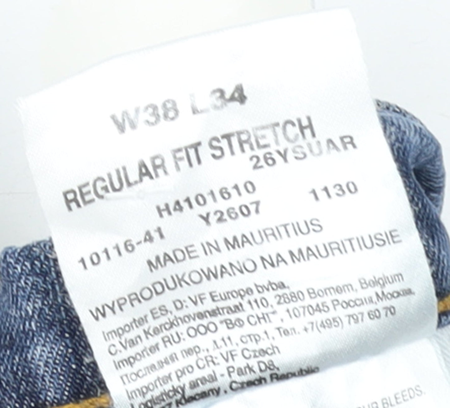 Wrangler Men's Blue Regular Fit Straight Leg Denim Jeans W38 L34