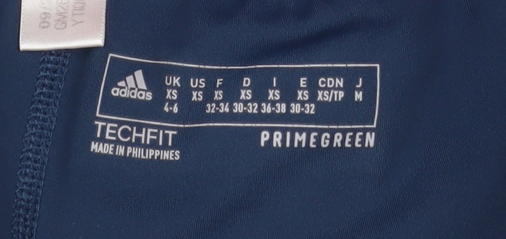 Adidas Womens Blue XS Techfit Primegreen Gym Leggings