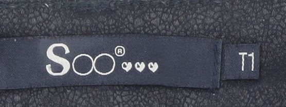 Soo Womens Navy Skinny Trousers Size 10 Shimmer Stretch Pants