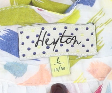 Heyton Womens Multicoloured A-Line Knee Length Cotton Skirt L 14