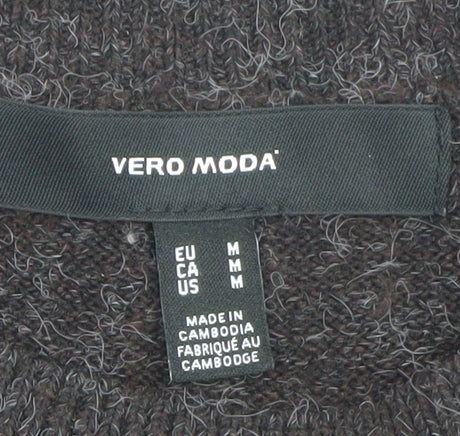 Vero Moda Women Brown Wool Alpaca Crew Neck Jumper Size 12