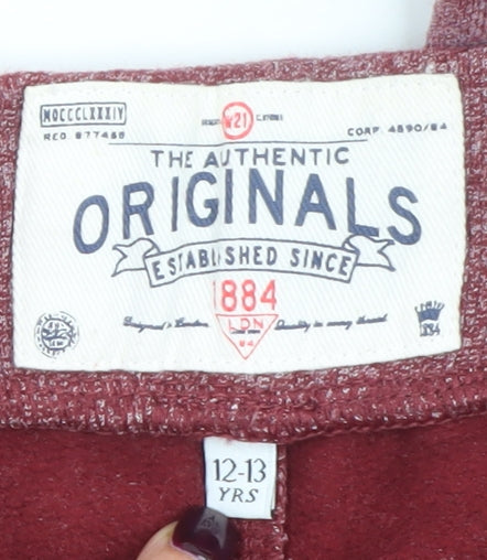 The Authentic Originals Boys Red Jogger Trousers 12-13 Years Cotton Blend
