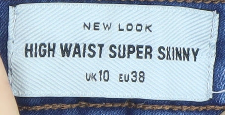 New Look Women's Blue High Waist Super Skinny Jeans Size 10