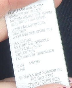 Marks & Spencer Girls Black Ankle Leggings 7 Years Cotton Stretch Side Stripe
