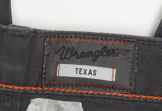Wrangler Men Grey Texas Stretch Chino Trousers W38 L30 Regular Fit