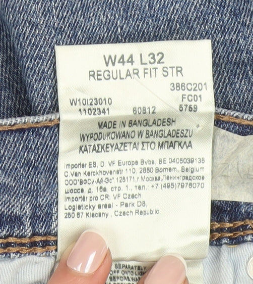 Wrangler Men's Blue Regular Straight Fit Jeans W44 L32