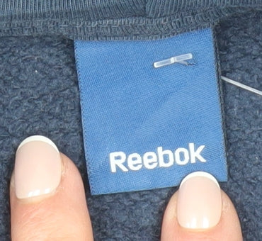 Reebok Men's Blue Pullover Hoodie Size M Regular Fit Fleece