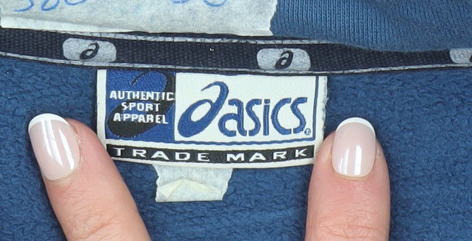 Asics Men's Blue XL Track Jacket Cotton Full Zip Activewear