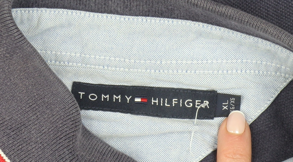 Tommy Hilfiger Men's Blue XL Colourblock Polo Shirt