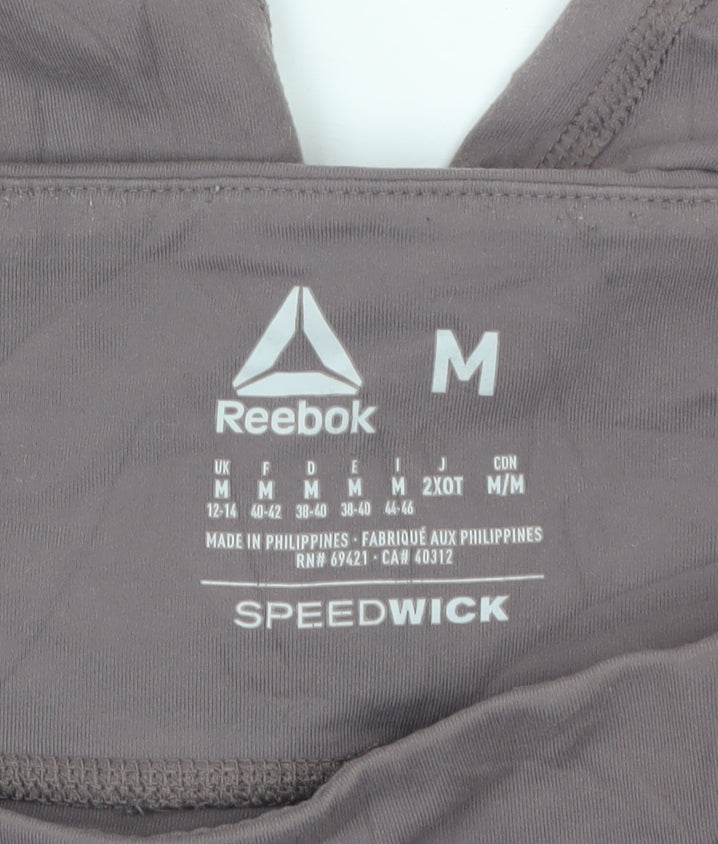 Reebok Womens Beige Black Speedwick Leggings Medium 12-14 Active Trousers