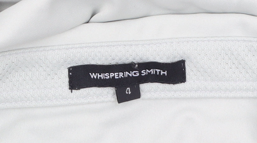 Whispering Smith Men's Light Grey Polyester Short Sleeve Polo Shirt Size L