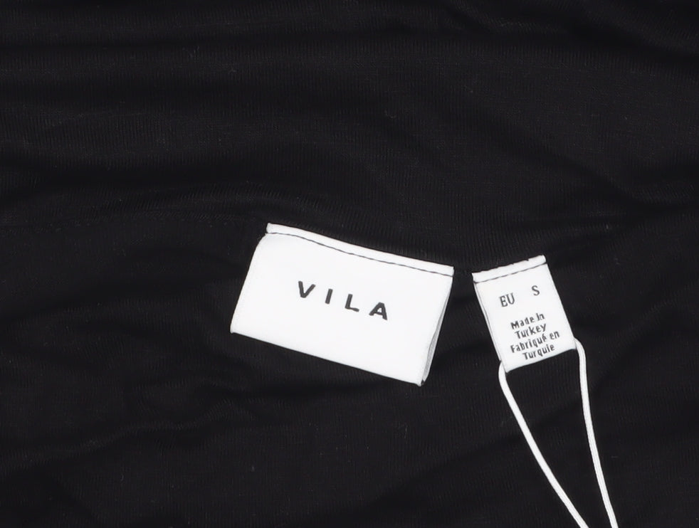 Vila Women's Black Off Shoulder Long Sleeve Top Size 8