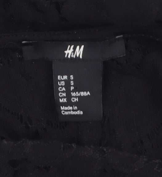 H&M Women’s Black Lace 3/4 Sleeve Blouse Size S