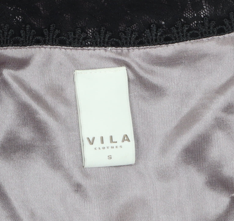 Vila Women’s Black Lace Shift Party Dress Size S Sleeveless