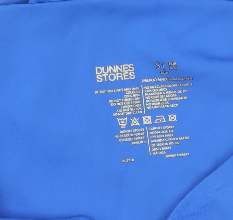 Dunnes Stores Womens Blue High Waist Leggings Size S Polyamide Elastane