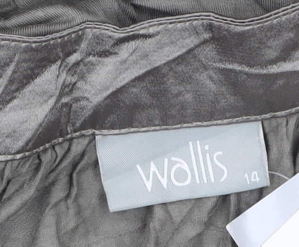 Wallis Women’s Grey Sleeveless Tunic Blouse Size 14 Viscose Blend