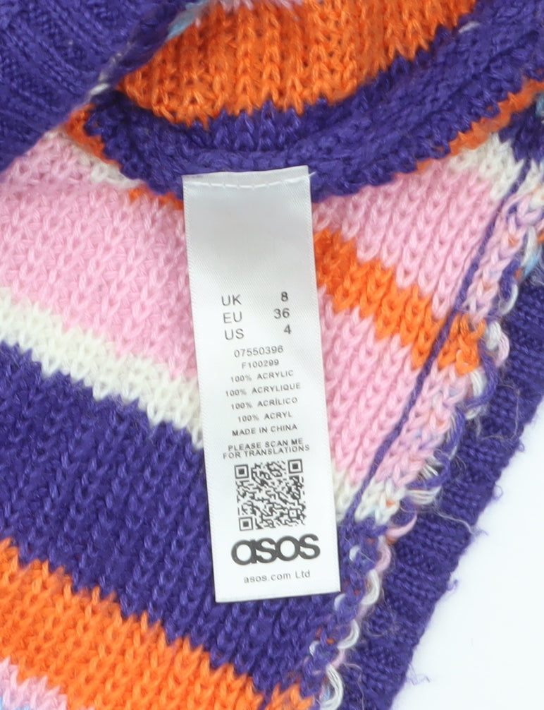 ASOS Women Multicoloured Stripe Knit Jumper Size 8