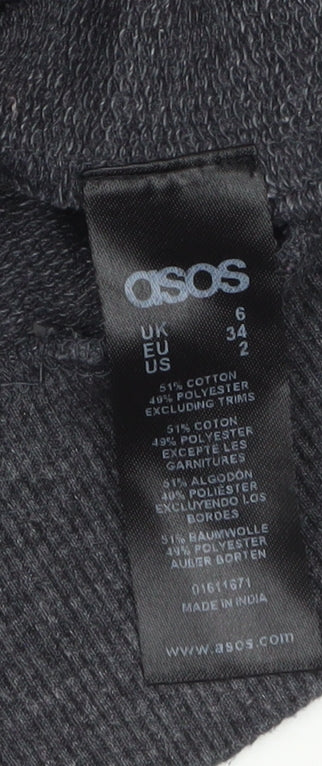 ASOS Women Grey Dragon Embroidered Pullover Sweatshirt Size 6