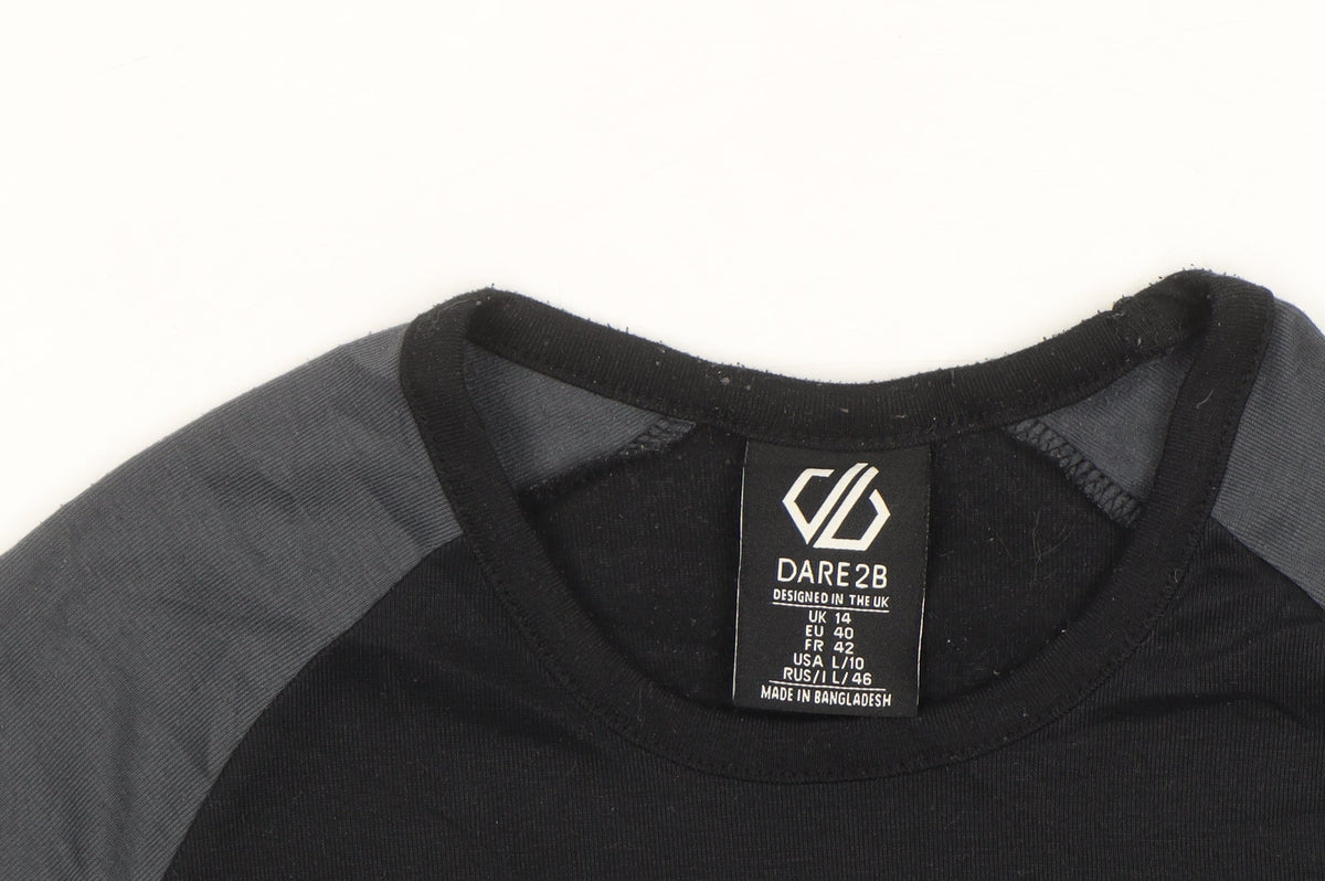 Dare 2b Women's Black Long Sleeve Crew Neck Polyester Top Size 14