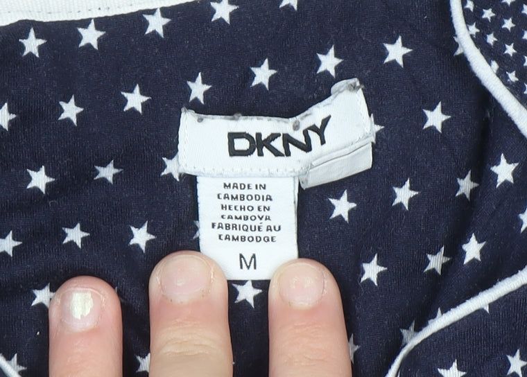DKNY Women's Blue Star Print Long Sleeve Pyjama Top Size M