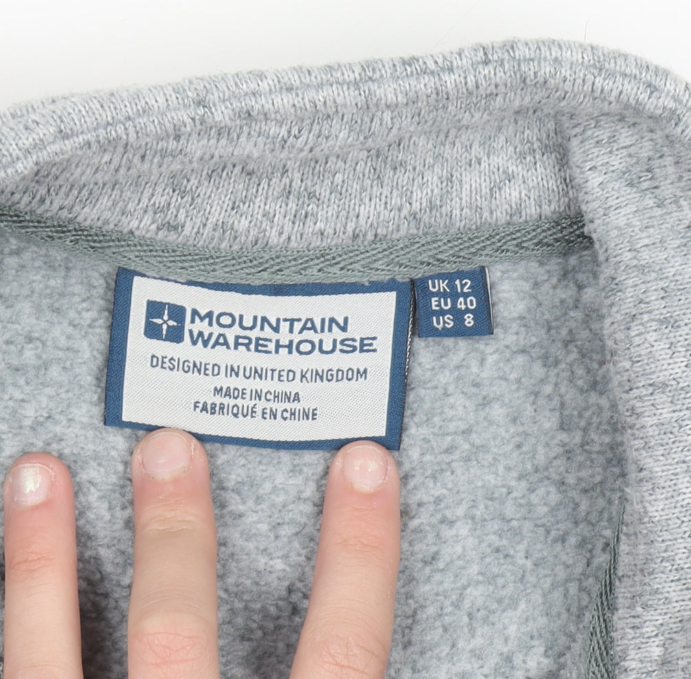 Mountain Warehouse Women Grey 1/4 Zip Fleece Sweatshirt UK 12