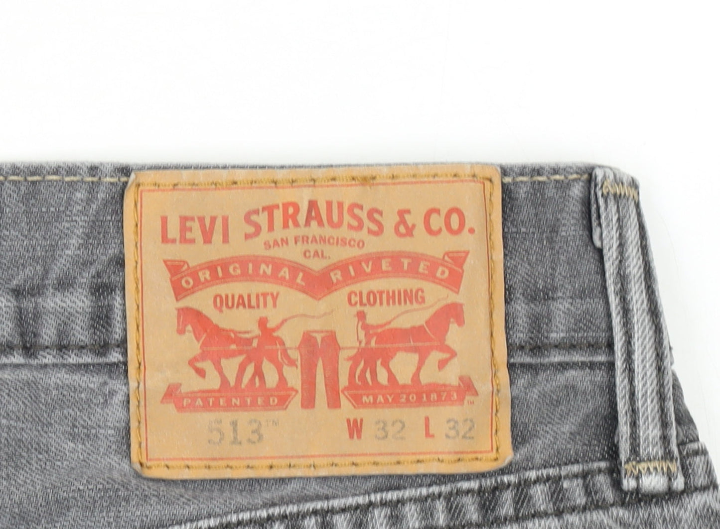 Levi’s 513 Men’s Grey Denim Jeans Size W32 L32 Straight Fit
