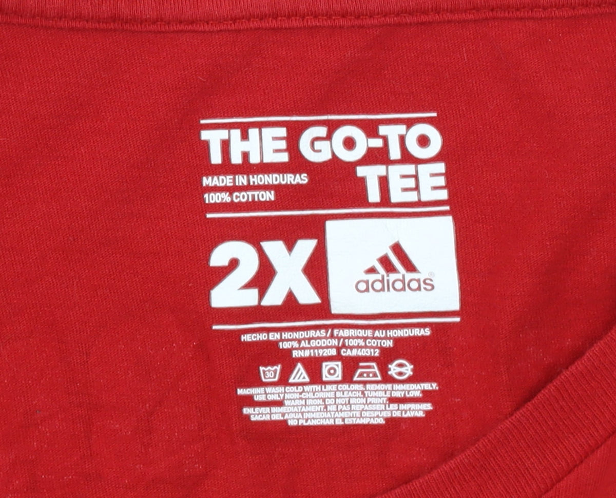Adidas Men’s Red 2XL Graphic Sports T-Shirt The Badgers Way