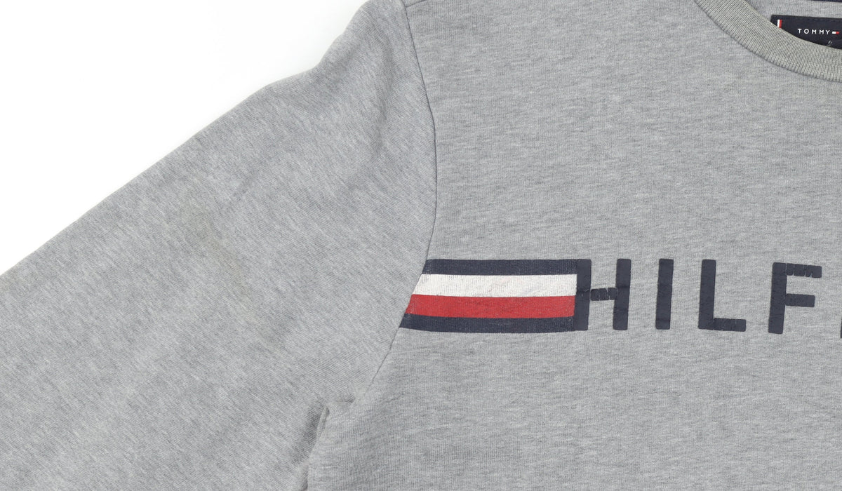 Tommy Hilfiger Men's Grey Logo Crew Neck Sweatshirt S