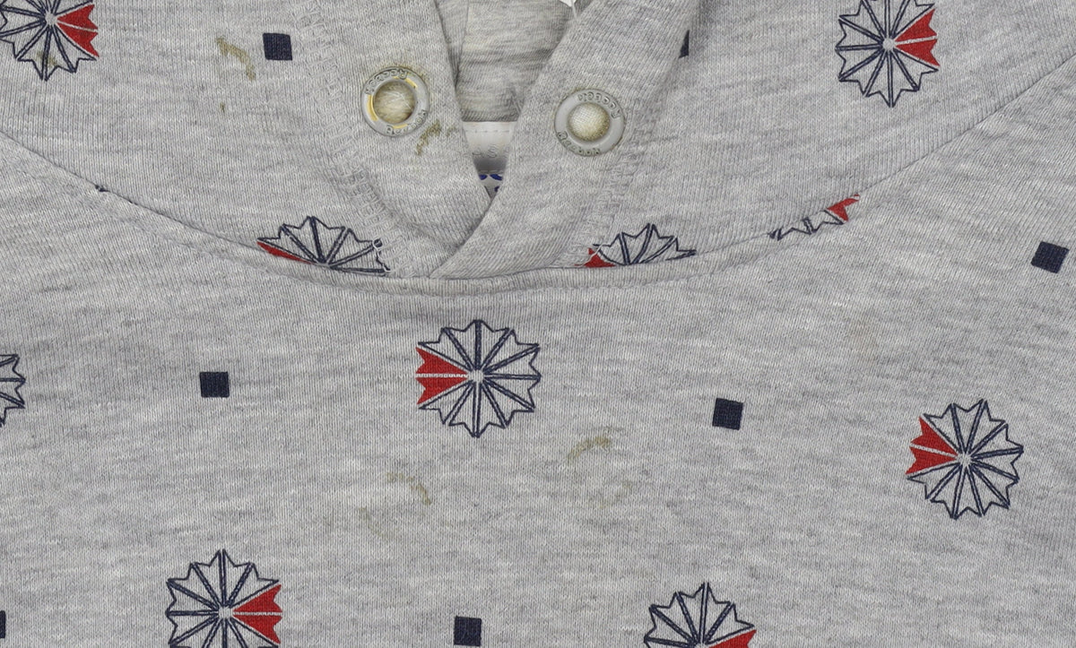 Reebok Classic Men's Grey Pullover Hoodie M Graphic Print Sportswear